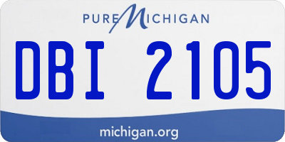 MI license plate DBI2105