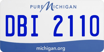 MI license plate DBI2110