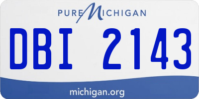 MI license plate DBI2143