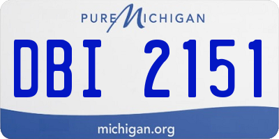 MI license plate DBI2151