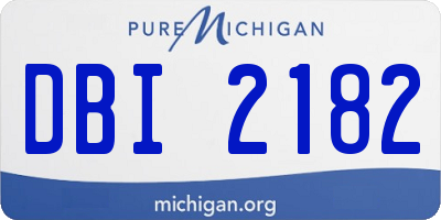 MI license plate DBI2182