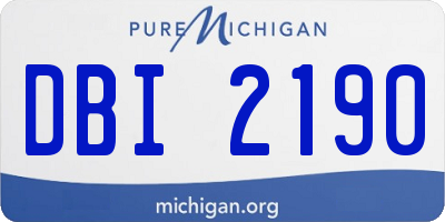 MI license plate DBI2190