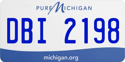MI license plate DBI2198