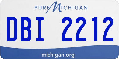 MI license plate DBI2212