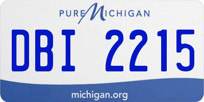 MI license plate DBI2215