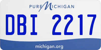 MI license plate DBI2217