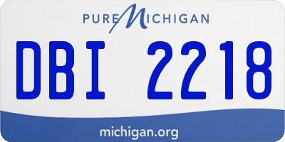 MI license plate DBI2218