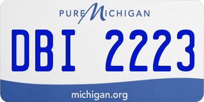 MI license plate DBI2223