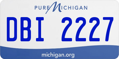MI license plate DBI2227