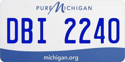 MI license plate DBI2240