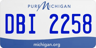 MI license plate DBI2258