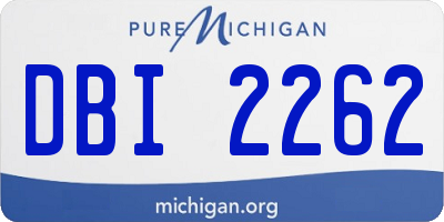 MI license plate DBI2262