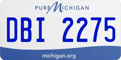 MI license plate DBI2275