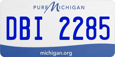 MI license plate DBI2285