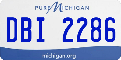 MI license plate DBI2286
