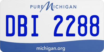 MI license plate DBI2288