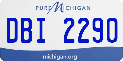 MI license plate DBI2290
