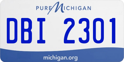 MI license plate DBI2301