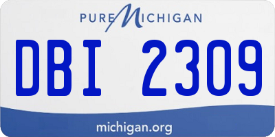 MI license plate DBI2309