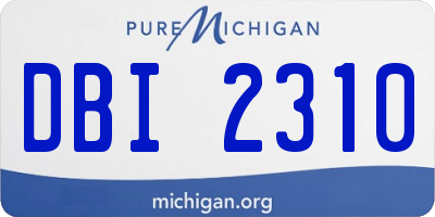 MI license plate DBI2310