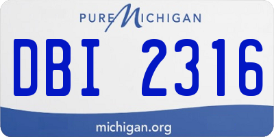 MI license plate DBI2316
