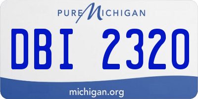 MI license plate DBI2320