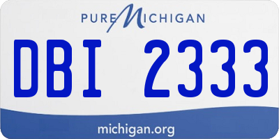MI license plate DBI2333