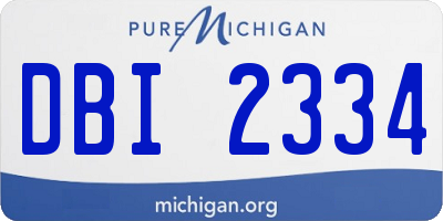 MI license plate DBI2334