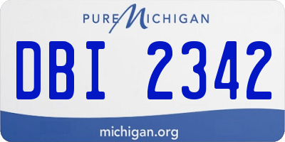 MI license plate DBI2342