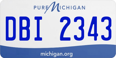 MI license plate DBI2343