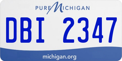 MI license plate DBI2347