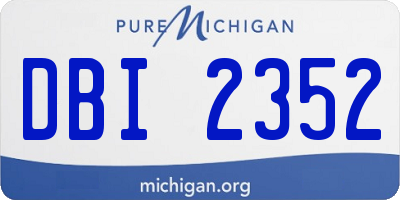 MI license plate DBI2352