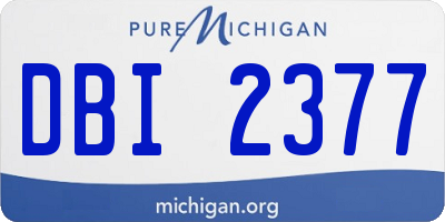 MI license plate DBI2377
