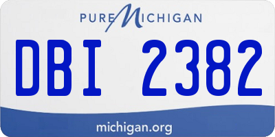 MI license plate DBI2382