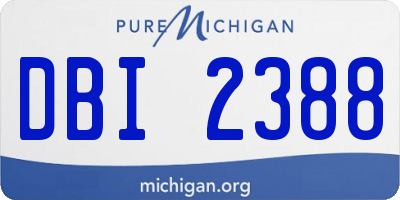 MI license plate DBI2388