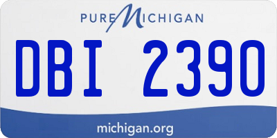 MI license plate DBI2390
