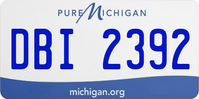 MI license plate DBI2392