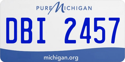 MI license plate DBI2457