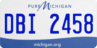 MI license plate DBI2458