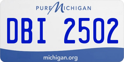 MI license plate DBI2502