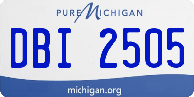 MI license plate DBI2505