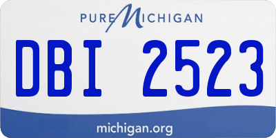 MI license plate DBI2523