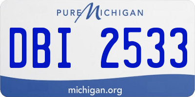 MI license plate DBI2533