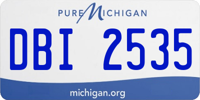MI license plate DBI2535