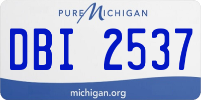 MI license plate DBI2537