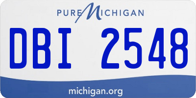 MI license plate DBI2548