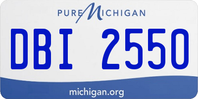 MI license plate DBI2550