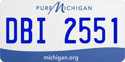 MI license plate DBI2551