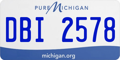 MI license plate DBI2578