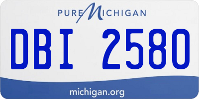 MI license plate DBI2580